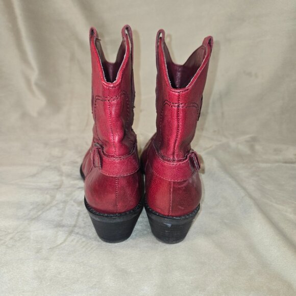 FRANCO SARTO ANKLE COWBOY BOOTS IN RED SIZE WOMEN'S US 7.5 - Picture 4 of 10
